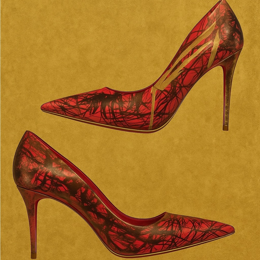 BERRY GRAFFITI PUMPS made in LA